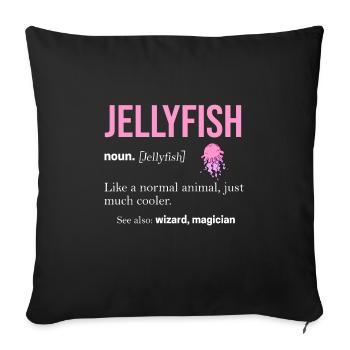 Jellyfish Meduse Comb jellyfish Ocean Cnidaria Jellyfish - Sofa pillowcase 17,3'' x 17,3'' (45 x 45 cm) - black - Front