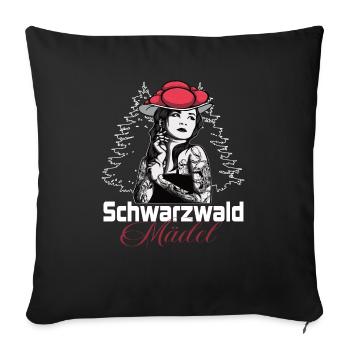 Modern Black Forest girl with Bollenhut - Sofa pillowcase 17,3'' x 17,3'' (45 x 45 cm) - black - Front