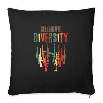 Célébrez la diversité - Different Guns - Vintage Gun - Housse de coussin décorative 45 x 45 cm - noir - Devant