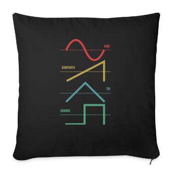 Vintage Analog Synthesizer Techno Waveform - Synth - Sofakissenbezug 45 x 45 cm - Schwarz - Vorne