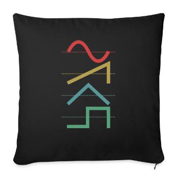Vintage Analog Synthesizer Techno Waveform - Synth - Sofakissenbezug 45 x 45 cm - Schwarz - Vorne