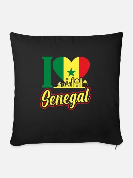 Senegal - Sofakissenbezug 45 x 45 cm - Schwarz