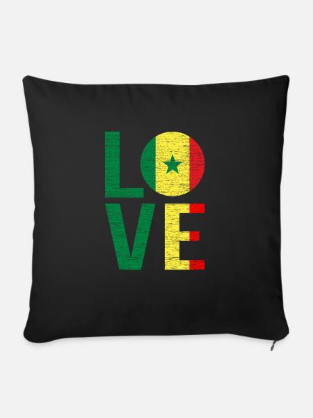 Senegal - Sofakissenbezug 45 x 45 cm - Schwarz