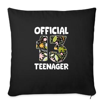 Adolescente Official Ado 13 ans anniversaire - Housse de coussin décorative 45 x 45 cm - noir - Devant