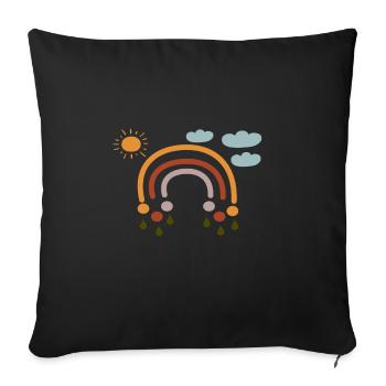 Arc de soleil Nuages - Housse de coussin décorative 45 x 45 cm - noir - Devant