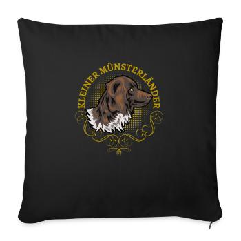 Kleiner Münsterländer by the Manzanita`s - Sofakissenbezug 45 x 45 cm - Schwarz - Vorne