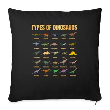 Types Of Dinosaurs Dino Identification - Cute - Sofa pillowcase 17,3'' x 17,3'' (45 x 45 cm) - black - Front