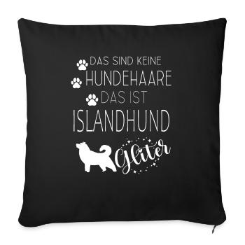 Islandhund Isländischer Schäferhund Spitz Hunde - Sofakissenbezug 45 x 45 cm - Schwarz - Vorne