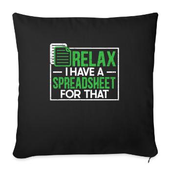 Relax J’ai une feuille de calcul pour ce CPA comptable - Housse de coussin décorative 45 x 45 cm - noir - Devant