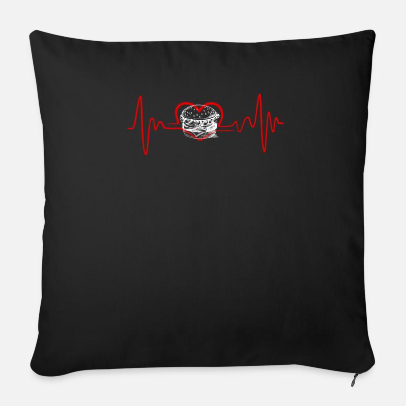 Hipster Hamburger Gift Idea - Housse de coussin décorative 45 x 45 cm - noir