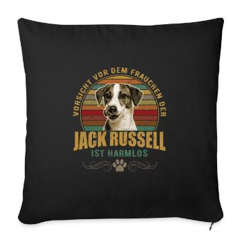 Beware of the woman Jack Russel is harmless - Sofa pillowcase 17,3'' x 17,3'' (45 x 45 cm) - black - Front