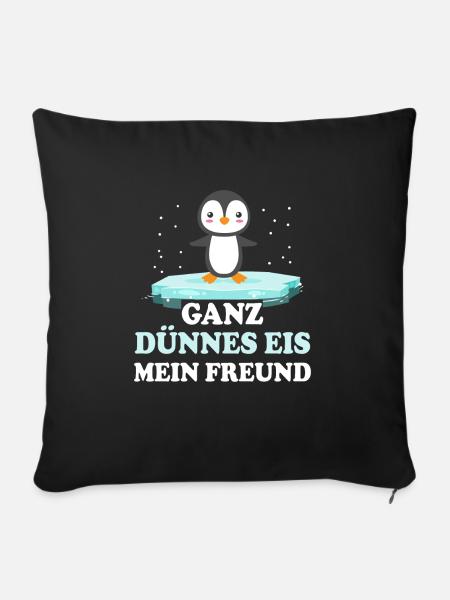 Pinguin - Sofakissenbezug 45 x 45 cm - Schwarz