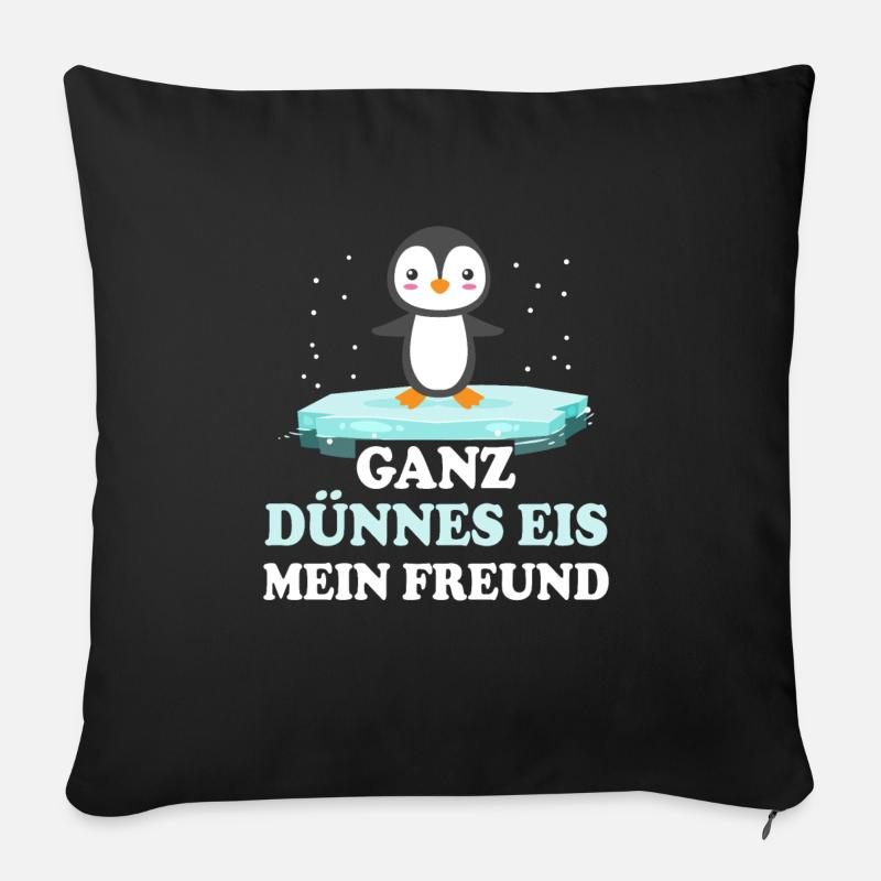 Pinguin - Sofakissenbezug 45 x 45 cm - Schwarz