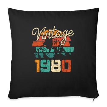 Vintage (1980) - Sofa pillowcase 17,3'' x 17,3'' (45 x 45 cm) - black - Front