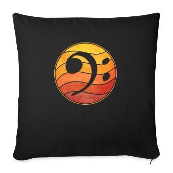 Bass basse de basse vintage basse cadeau - Housse de coussin décorative 45 x 45 cm - noir - Devant