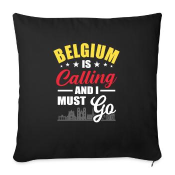 Belgium - Sofa pillowcase 17,3'' x 17,3'' (45 x 45 cm) - black - Front