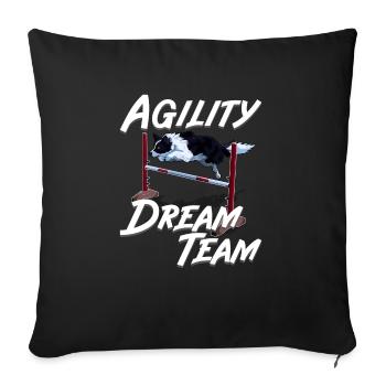 Mignon Border Collie Dream Team - Housse de coussin décorative 45 x 45 cm - noir - Devant