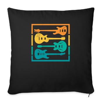 Guitare Électrique Guitares Électriques Guitare Électrique Basse Instrument - Housse de coussin décorative 45 x 45 cm - noir - Devant