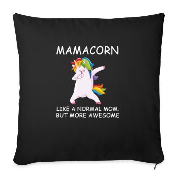 mamacorn mama unciorn - Housse de coussin décorative 45 x 45 cm - noir - Devant