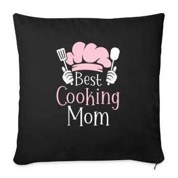 Meilleure maman Cooking - Housse de coussin décorative 45 x 45 cm - noir - Devant
