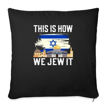 Israel - Sofa pillowcase 17,3'' x 17,3'' (45 x 45 cm) - black - Front