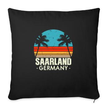 Saarland Retro Vintage Design - Housse de coussin décorative 45 x 45 cm - noir - Devant
