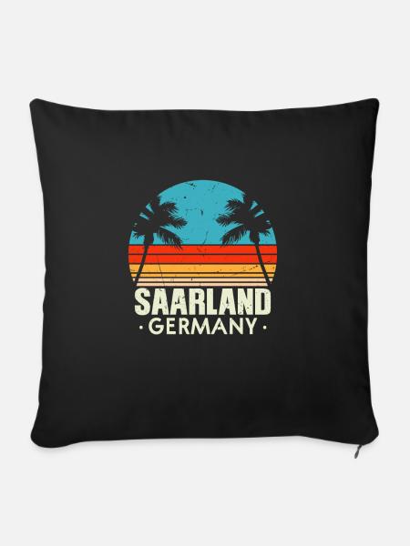 Saarland Retro Vintage Design - Sofakissenbezug 45 x 45 cm - Schwarz