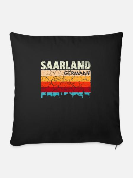 Saarland Retro Vintage Design - Sofakissenbezug 45 x 45 cm - Schwarz