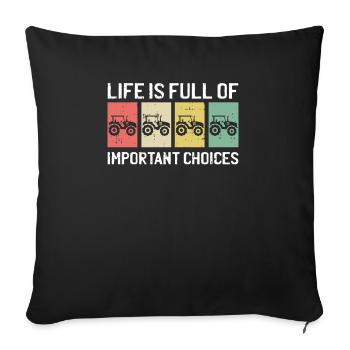 Trekker Tractor Farmer Saying Retro Gift - Sofa pillowcase 17,3'' x 17,3'' (45 x 45 cm) - black - Front