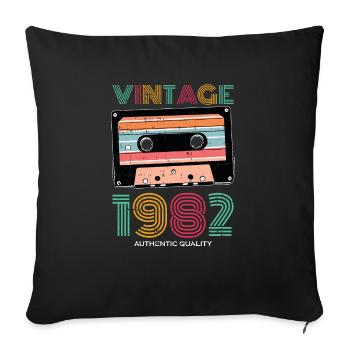 Vintage 1982 82 Birthday Retro Vintage Gift - Sofa pillowcase 17,3'' x 17,3'' (45 x 45 cm) - black - Front