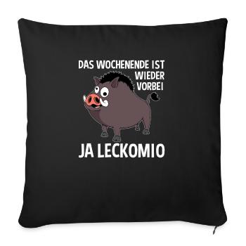 Wochenende Vorbei Weekend Frei Ausruhen Motiv - Sofakissenbezug 45 x 45 cm - Schwarz - Vorne