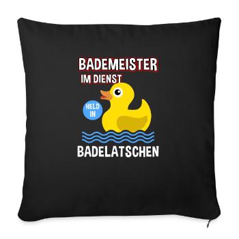 Bademeister Rettungsschwimmer Beruf Spruch - Sofakissenbezug 45 x 45 cm - Schwarz - Vorne
