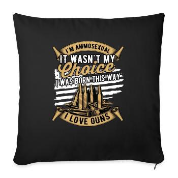 Je suis ammosexual - I Love Guns - Patriotique - Housse de coussin décorative 45 x 45 cm - noir - Devant