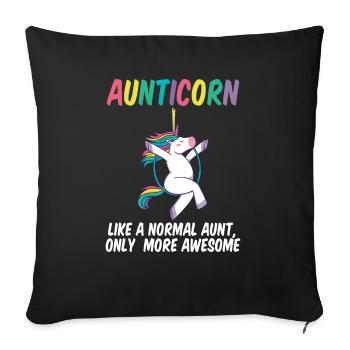 Tante drôle DE LICORNE DE CERCEAU AÉRIEN - Housse de coussin décorative 45 x 45 cm - noir - Devant