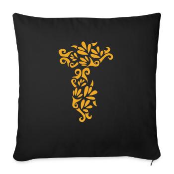 Abstrakt Rose Gelb - Sofakissenbezug 45 x 45 cm - Schwarz - Vorne