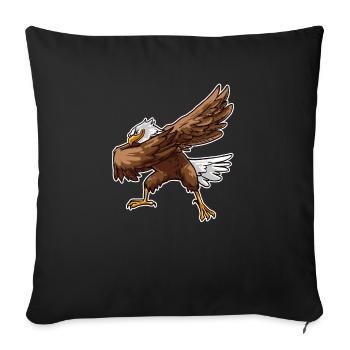4. Juli Proud Dabbing American Eagle USA T-Shirt - Sofakissenbezug 45 x 45 cm - Schwarz - Vorne