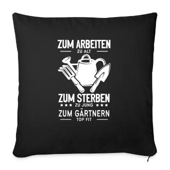 Renter Garten Ruhestand Rente Gärtner 2021 - Sofakissenbezug 45 x 45 cm - Schwarz - Vorne