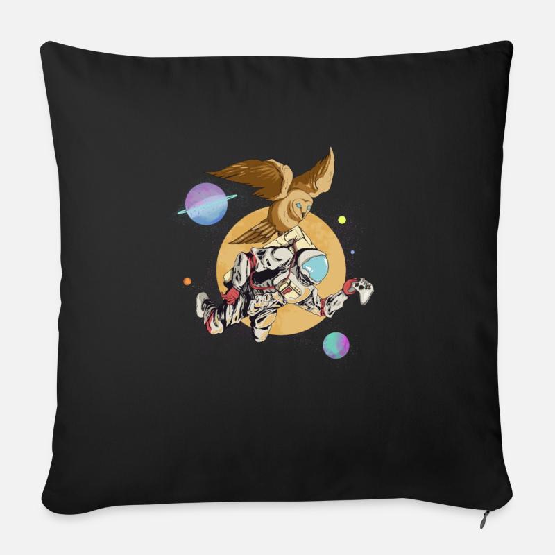 Contrôleurs de l’espace - Housse de coussin décorative 45 x 45 cm - noir