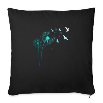 Pustflower Birds Bird Dandelion Gift - Sofa pillowcase 17,3'' x 17,3'' (45 x 45 cm) - black - Front