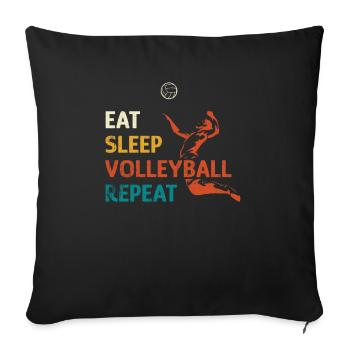 EAT SLEEP VOLLEYBALL REPEAT - Housse de coussin décorative 45 x 45 cm - noir - Devant