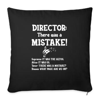 Funny Choir Conductor Soprano Alto Tenor Bass - Sofa pillowcase 17,3'' x 17,3'' (45 x 45 cm) - black - Front