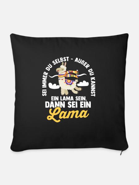 Lama - Sofakissenbezug 45 x 45 cm - Schwarz