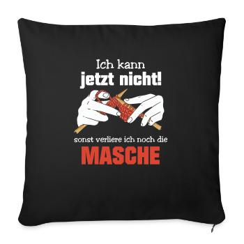 Stricken Ich kann jetzt nicht - Sofakissenbezug 45 x 45 cm - Schwarz - Vorne