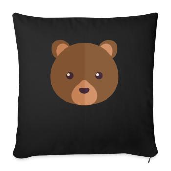Bear Face - Housse de coussin décorative 45 x 45 cm - noir - Devant