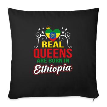 Ethiopia - Sofa pillowcase 17,3'' x 17,3'' (45 x 45 cm) - black - Front