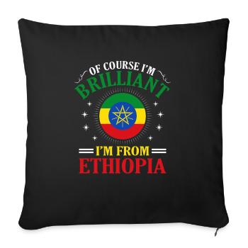 Ethiopia - Sofa pillowcase 17,3'' x 17,3'' (45 x 45 cm) - black - Front