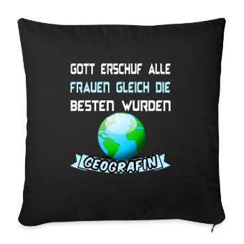 Geografin Geografie Geograf - Sofakissenbezug 45 x 45 cm - Schwarz - Vorne