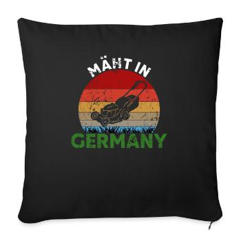 Mäht In Germany Rasenmäher Gärtner Garten - Sofakissenbezug 45 x 45 cm - Schwarz - Vorne