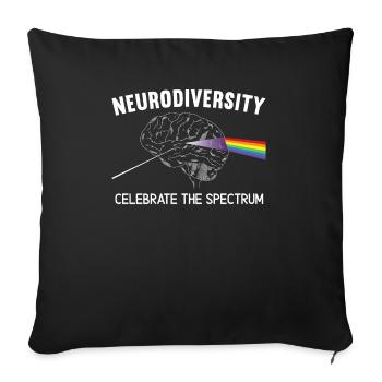 La neurodiversité célèbre le spectre TDAH - Housse de coussin décorative 45 x 45 cm - noir - Devant