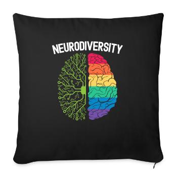 Neurodiversity Rainbow Autism Awareness - Sofa pillowcase 17,3'' x 17,3'' (45 x 45 cm) - black - Front